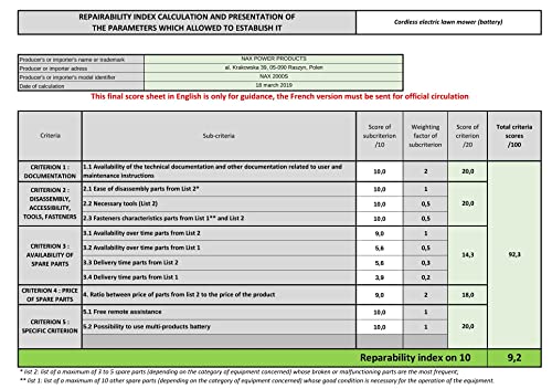 NAX 2000S Benzin-Rasenmäher – 46 cm Schnittbreite, mit Antrieb, B&S 625EXi Motor 150 cm³, ReadyStart, 60 L Fangkorb, Gehäusereinigungssystem