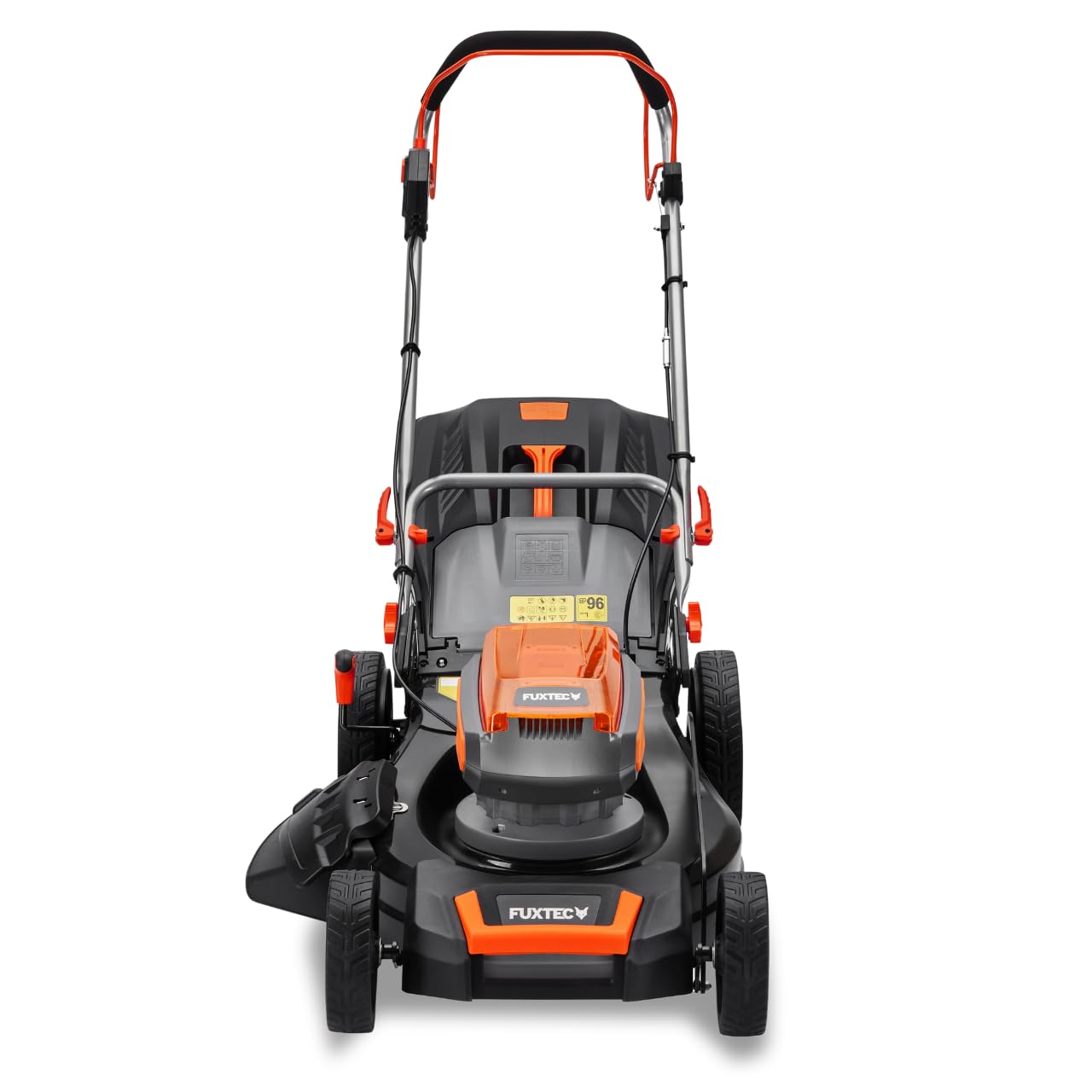 FUXTEC FX-E2RM46 Akku-Rasenmäher 40 V – 4in1, 46 cm Schnittbreite, 2×20 V 4Ah Akku & Doppelladegerät, Mulchfunktion, Seitenauswurf, 50 L Fangkorb