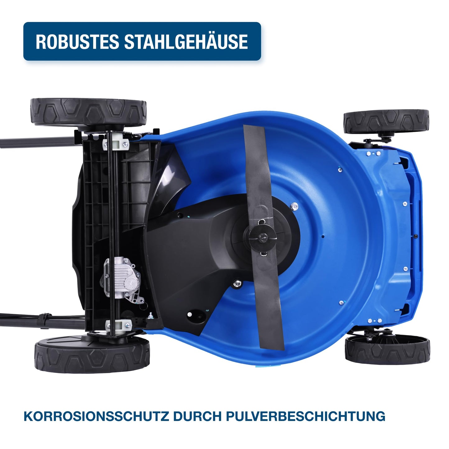HYUNDAI Benzin Rasenmäher LM4622G, Radantrieb, Mulchfunktion, starker 3.9PS Motor mit 170cc, 46 cm Schnittbreite, 65L Korb, Benzinmäher, Mulcher