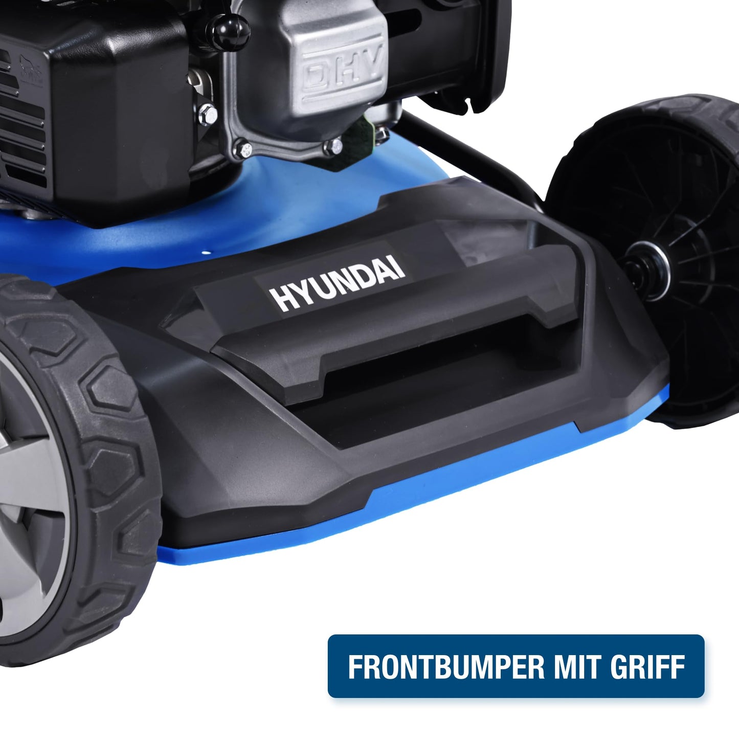 HYUNDAI Benzin Rasenmäher LM4622G, Radantrieb, Mulchfunktion, starker 3.9PS Motor mit 170cc, 46 cm Schnittbreite, 65L Korb, Benzinmäher, Mulcher