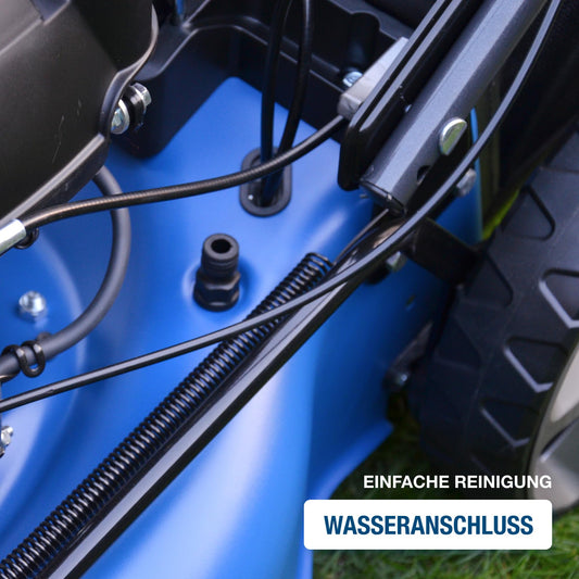 HYUNDAI Benzin Rasenmäher LM4622G, Radantrieb, Mulchfunktion, starker 3.9PS Motor mit 170cc, 46 cm Schnittbreite, 65L Korb, Benzinmäher, Mulcher