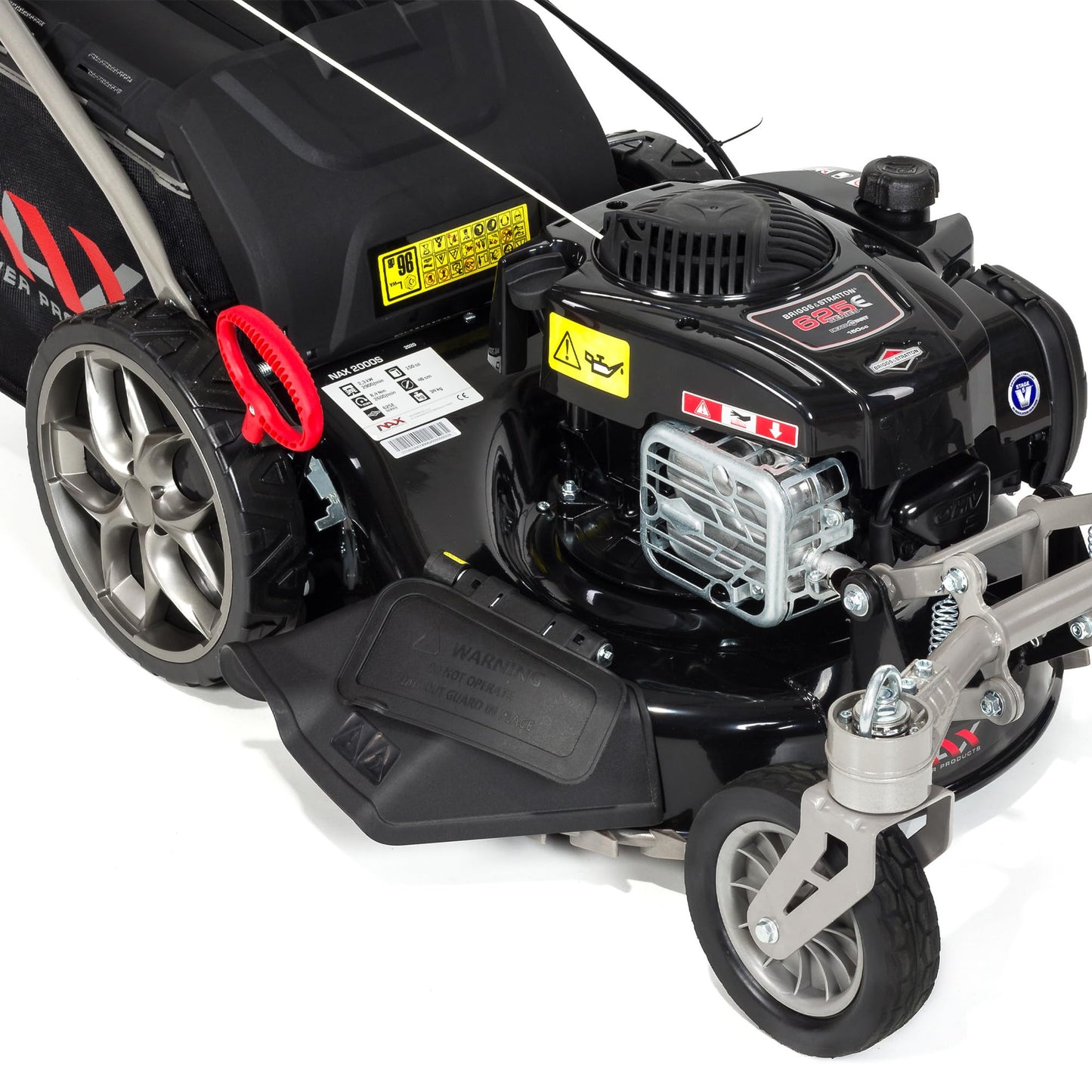 NAX 2000S Benzin-Rasenmäher – 46 cm Schnittbreite, mit Antrieb, B&S 625EXi Motor 150 cm³, ReadyStart, 60 L Fangkorb, Gehäusereinigungssystem