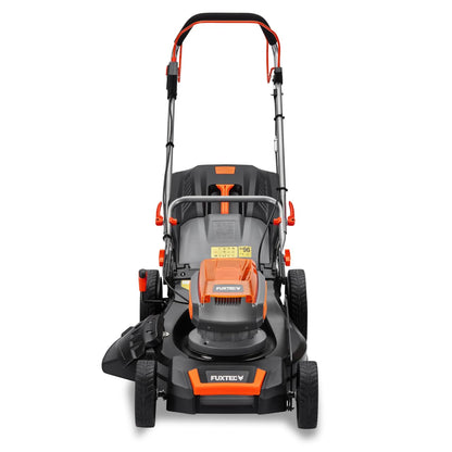 FUXTEC FX-E2RM46 Akku-Rasenmäher 40 V – 4in1, 46 cm Schnittbreite, 2×20 V 4Ah Akku & Doppelladegerät, Mulchfunktion, Seitenauswurf, 50 L Fangkorb