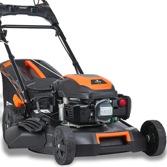 FUXTEC FX-RM5170eS Benzin-Rasenmäher – 4in1, E-Start, 51 cm Schnittbreite, 4-Takt, Hinterradantrieb, Seitenauswurf, Big Wheel, 60 L Fangkorb