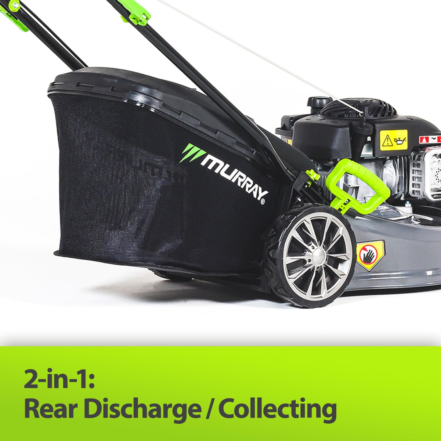 Murray EQ2-400 Benzin-Rasenmäher – 46 cm Schnittbreite, selbstfahrend, 2-in-1, 50 L Fangkorb, für kleine & mittlere Flächen, B&S Motor