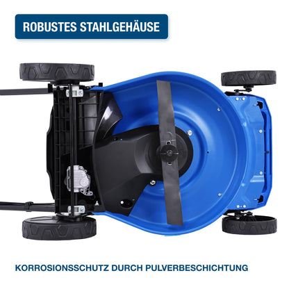 HYUNDAI Benzin Rasenmäher LM4622G, Radantrieb, Mulchfunktion, starker 3.9PS Motor mit 170cc, 46 cm Schnittbreite, 65L Korb, Benzinmäher, Mulcher