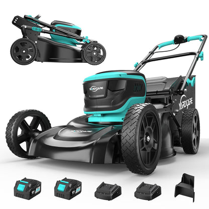 YARDCARE Akku-Rasenmäher 36 V – 41 cm Schnittbreite, bis 675 m², Mulchfunktion, 45 L Fangkorb, 7-fach höhenverstellbar, inkl. 2 Akkus & Ladegeräte