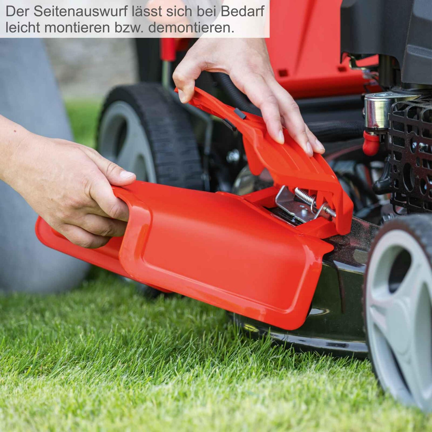 Scheppach MS225-53E Benzin-Rasenmäher – 6 PS, E-Start, 53 cm Schnittbreite, Radantrieb, 65 L Korb, Mulchfunktion, Seitenauswurf, Höhenverstellung