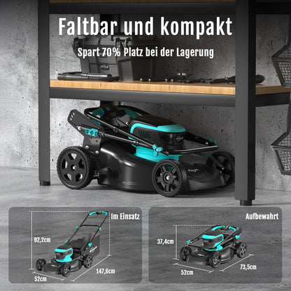 YARDCARE Akku-Rasenmäher 36 V – 41 cm Schnittbreite, bis 675 m², Mulchfunktion, 45 L Fangkorb, 7-fach höhenverstellbar, inkl. 2 Akkus & Ladegeräte