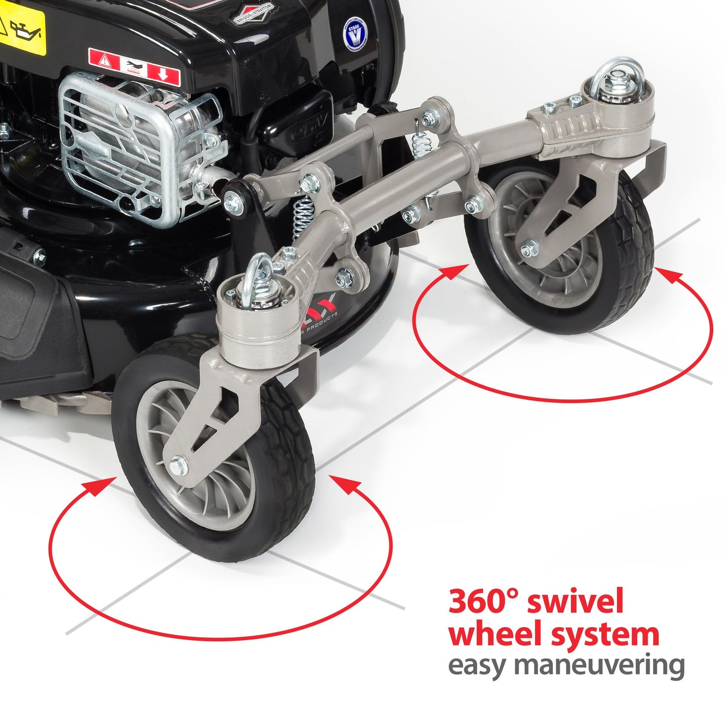 NAX 2000S Benzin-Rasenmäher – 46 cm Schnittbreite, mit Antrieb, B&S 625EXi Motor 150 cm³, ReadyStart, 60 L Fangkorb, Gehäusereinigungssystem