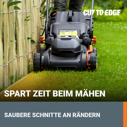 WORX Nitro WG734E Akku-Rasenmäher 40 V – 40 cm Schnittbreite, inkl. 2×4,0 Ah PowerShare PRO Akkus & Dual-Ladegerät, Profi-Elektro-Rasenmäher